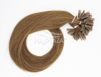 Festett középbarna keratinos haj - 50-55 cm