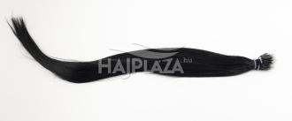 Festett fekete nanogyűrűs haj  - 60-65 cm