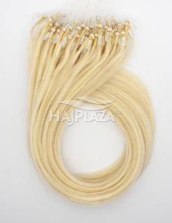 Festett világosszőke mikrogyűrűs haj - 50-55 cm