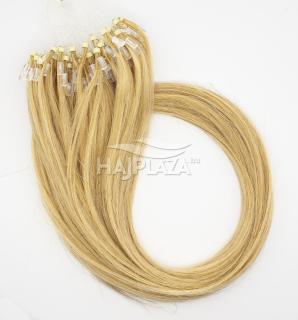 Festett középszőke mikrogyűrűs haj - 60-65 cm