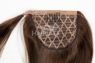 Festett sötétbarna pótcopf - 50-55 cm