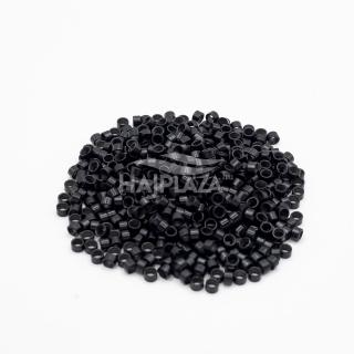 Fekete szilikonmentes mikrogyűrű - 100db