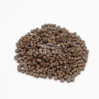 Világosbarna szilikonos mikrogyűrű - 100db