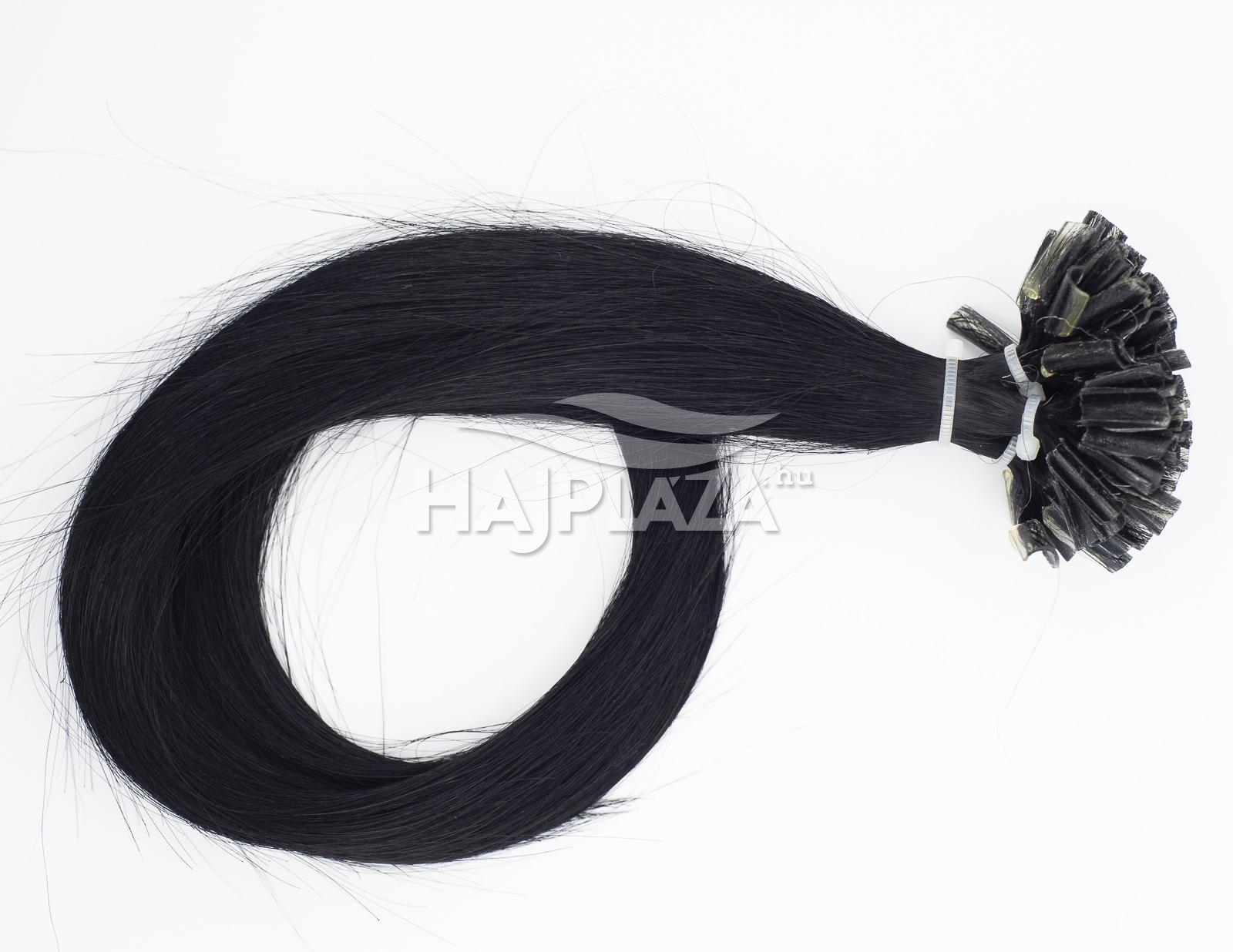 Festett  fekete keratinos haj - 50-55 cm