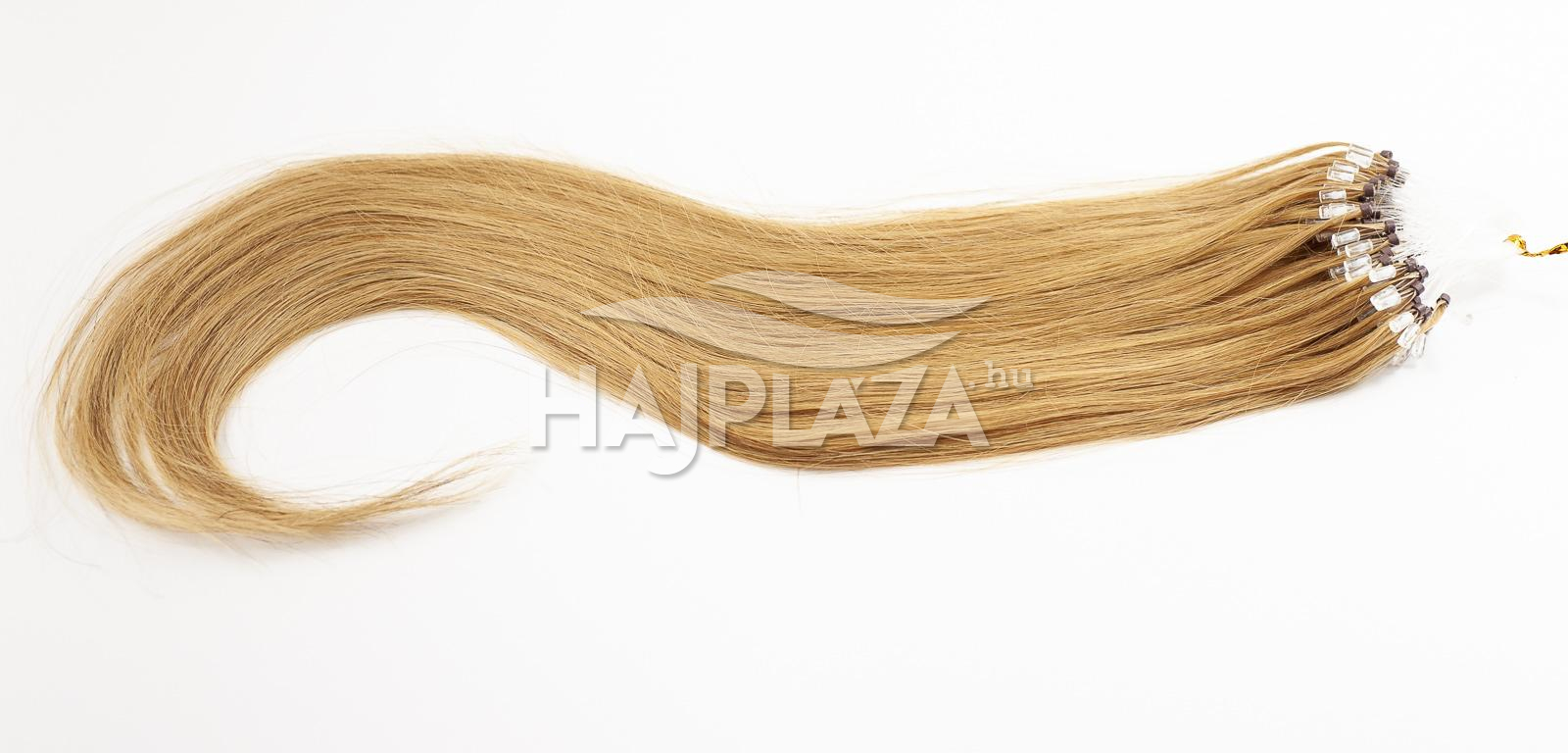 Festett világosbarna mikrogyűrűs haj - 60-65 cm