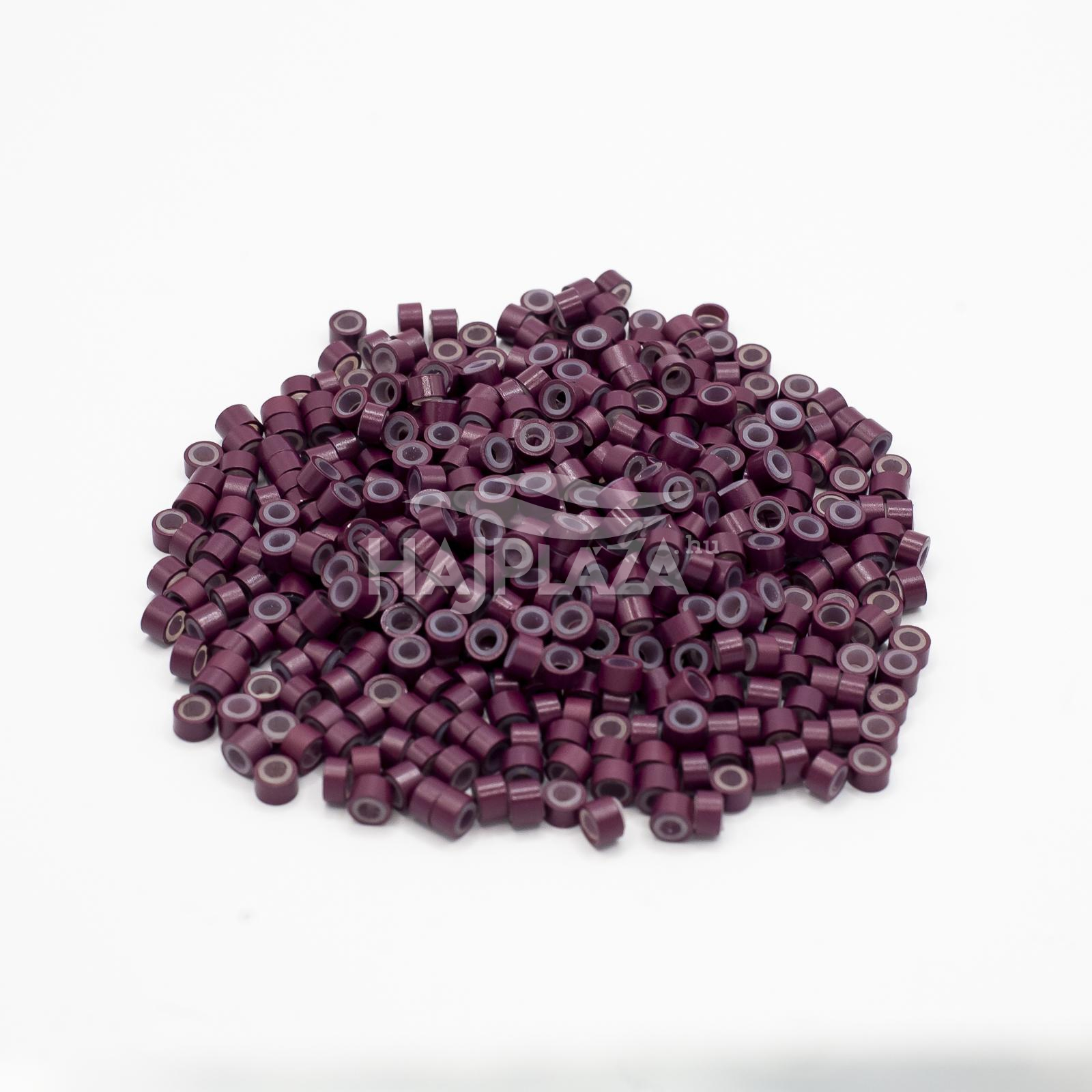 Burgundi szilikonos mikrogyűrű - 100db